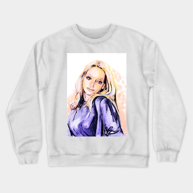 Uma Thurman Crewneck Sweatshirt by Svetlana Pelin